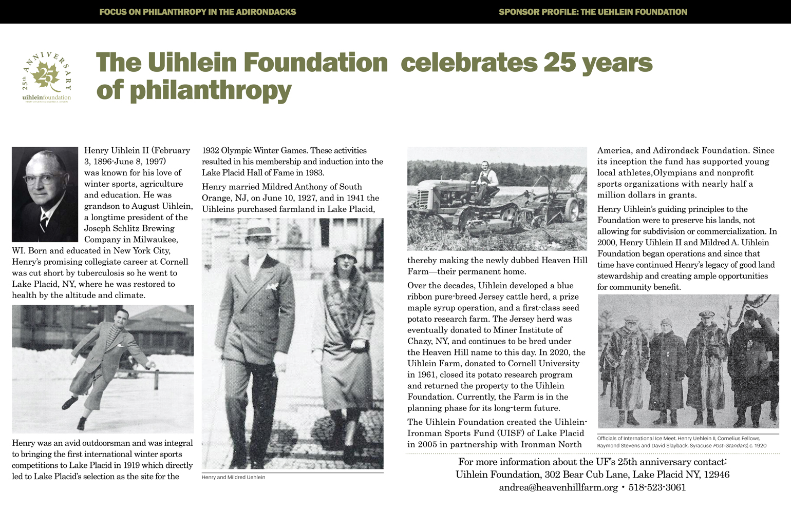 Uihlein Foundation celebrates 25 years of philanthropy Paul Smith's